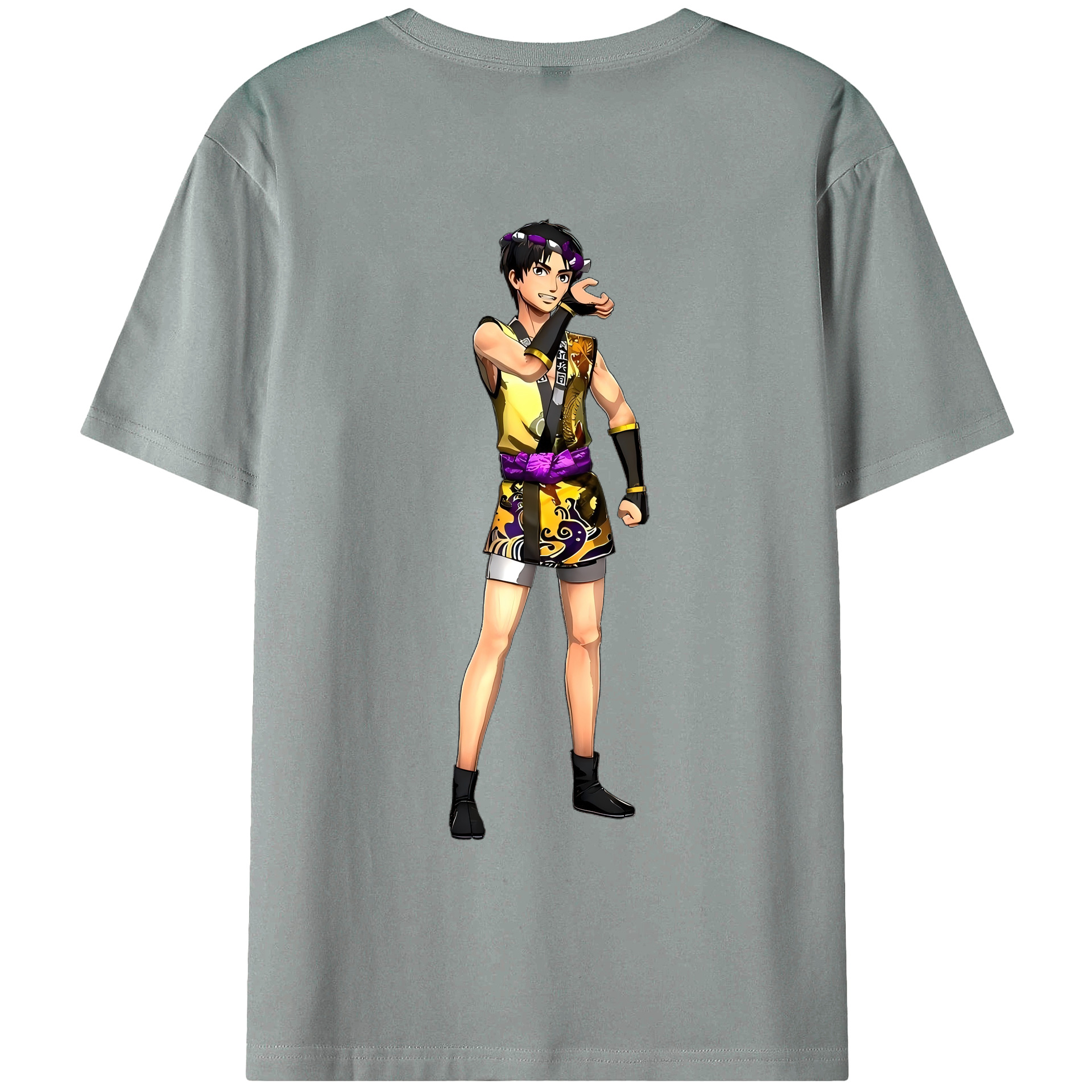 （画像用） 進撃の巨人 リヴァイ·アッカーマン Attack on Titan Levi Ackerman 綿100％ メンズ半袖Tシャツ（バックプリント） 通気性